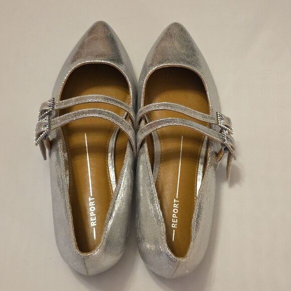 BRAND NEW REPORT DOUBLE STRAP POINTED TOE WOMEN'S FLAT - Picture 5 of 15